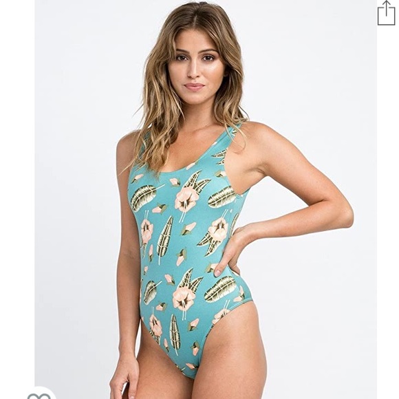 RVCA South Swell Pelletier One Piece Swimsuit Sz L - Picture 3 of 6
